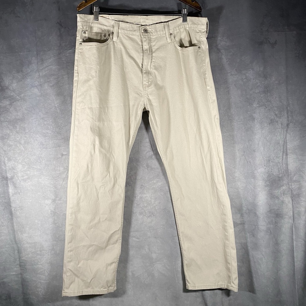 Levi's 513 Slim Straight Jeans Mens‎ Size 36x30 Beige Khaki Casual  Chino Pants